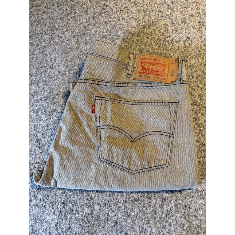Levi's 501xx Button Fly Denim Jeans 2014 Gray Men's Size 42x32